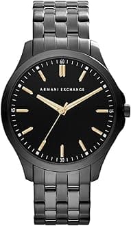 Armani Exchange Mens Hampton Stainless Steel Analogue Watch - AX2144 (Black_Free Size)