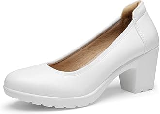 DREAM PAIRS Women's Chunky Closed Toe Low Block Heels Work Pumps Comfortable Round Toe Dress Wedding Shoes Nereida