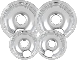 HYGINIC Replacement Range Cooktop Drip Pans NON for GE - Includes 2 6-Inch and 2 8-Inch Pans, 4 Pack