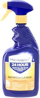 Microban 24 Hour Bathroom Cleaner and Sanitizing Spray, Citrus Scent - 32 Ounce (Pack of 4)4
