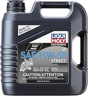 Liqui Moly Motorbike 4T SAE 15W-50 Street | Full Synthetic Motor Oil | 4 Liter | SKU: 20060