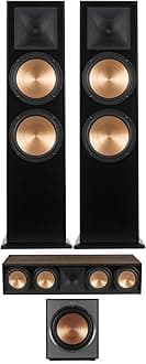 RF-7 III Walnut Wood Furniture Made Floorstanding Speaker Pair with a RC-64 III Walnut Wood Furniture Made Center Channel Speaker and a R-120SW 200 Subwoofer (2017)