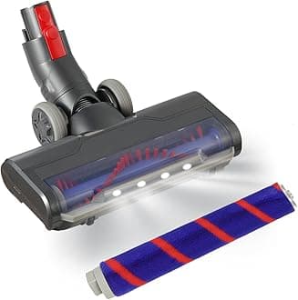 Upgraded Hardwood Floor Vacuum Attachments with Headlights for dyson V10 V11,Replacement Parts Motorhead for Dyson ,Soft Roller &PP Bristle Motorized Brush Accessories for Marble,Carpet,Rug Cleaning.