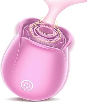 Portable Rose Flower Toys for Women, Lovely Petals Rose Toy Vibrator, 10 Suction & Vibration Modes Clitoral Stimulator Cute Rose Massager for Her