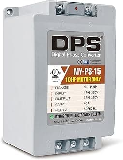 DPS 15HP MY-PS-15 Used for 10HP(7.5kW) 30A Motor, Single to 3 Phase Converter, 1 DPS Must Be Used for 1 Motor Only, Input/Output 200-240V, UL Listed