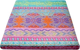 MAXYOYO Mattress Cover for Traditional Japanese Futon Mattress, Futon Floor Mats Cover with Zipper, Super Soft and Machine Washable, Bohemian, Queen