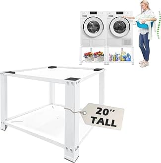 Royxen Laundry Pedestal 20" Height Universal Fit 700lbs Capacity, Washing Machine Base Stand Dryer Base Platform Heavy Duty, 28“ Wide (White)