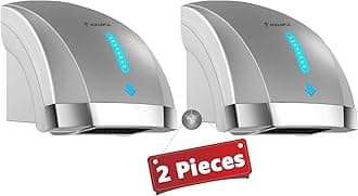 modunful 2-Pack Hand Dryers for Bathrooms Commercial - 1600W Wall-Mounted, Automatic Hand Dryer 40dB Ultra Quiet for High-Traffic Bathrooms Hotel/Station/Office, ABS Housing with Warm/Cool Air