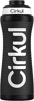 Cirkul 22oz. Black Grip Stainless Steel Water Bottle & Sport Lid, Durable, Insulated, Protective Grip, Leakproof & Heavy Duty
