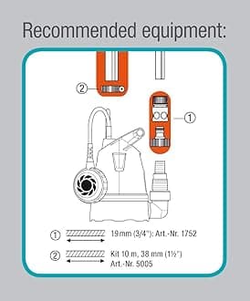 GARDENA Pompa sommersa per acqua pulita 8600 Basic: pompa drenaggio con raccordo tubo flessibile, portata max. 8600l/h, aspir