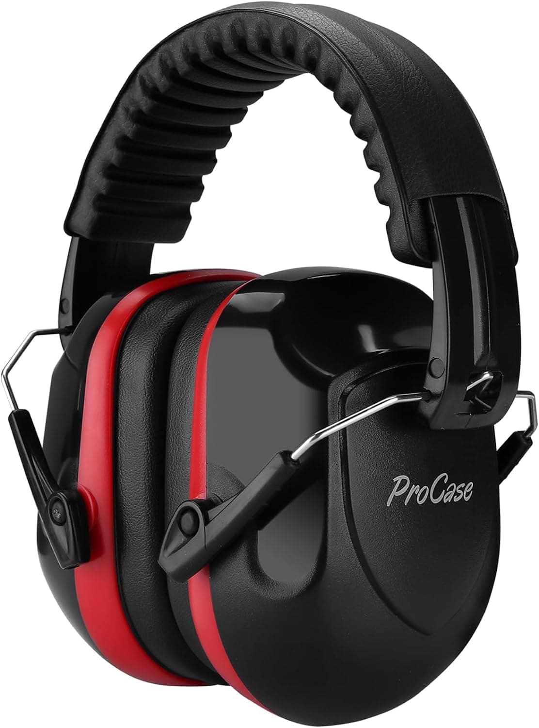 [ProCase] Adult Noise Cancelling Earmuffs, Noise Isolating Ear Cover with Adjustable Headband Ear Pads Hearing Protection Headphones, Noise Reduction Ratio: NRR 28dB - Black and Red