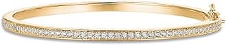 'PAVOI 14K Gold Plated Cubic Zirconia Bangle Classic Tennis Bracelet | 7.5'' Gold Bracelets for Women'