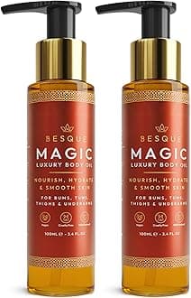 Magic Body Oil, 100ml, Plumps, Tightens, Firms and Hydrates Skin, For Arms, Chest, Thighs and Tums, Suitable for Full Body Use - Pack of 2