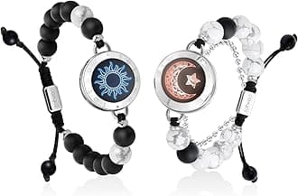 Long Distance Touch Bracelets for Couples, Vibration & Light up for Love Couples Bracelets | Long Distance Relationship Gifts for Girlfriend Bluetooth Pairing Jewelry