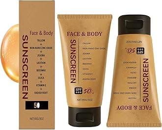 Mineral Tallow Sunscreen Spf 50,Beef Tallow For Skin And Face,Safest Organic Natural Tallow Sunscreen,Non Greasy Organic Natural Unscented Formula For Skin Summer (2)