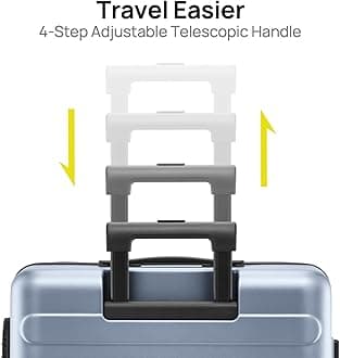 NINETYGO Medium Checked Luggage 24 Inch, Checking In Luggage with Smooth Spinner Wheels, Lightweight, Hard Shell PC Suitcase, Lightweight Travel Luggage, TSA Approved (Shadow, Rhine Basic)