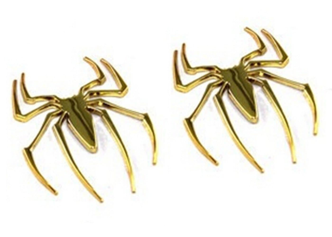 Spider Emblems Chrome Badges Sticker for Can am Spyder RT ST RS elf Adhesive Badge Decal Superher -Set of 2pcs (Gold)