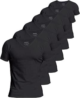 Men's 4 or 6-Pack Undershirts 100% Cotton Comfy V-Neck T-Shirts