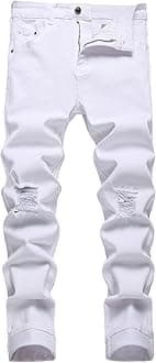 JUNBAOSS Men's Slim Fit Jeans Stretch Ripped Skinny Jeans for Men, Fashion Straight Leg Comfort Flex Waist Casual Pants