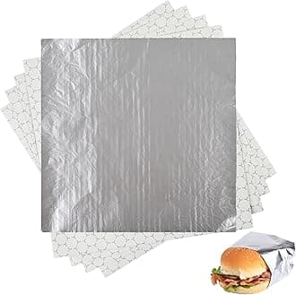 200 Pack Premium Insulated Foil Sandwich Wrap Sheets, 12"x12" Pre-Cut Foil Paper for Hot Dogs, Burgers, Burritos, Food Wrapping, Grease-Resistant and Waterproof, Heat & Cold Insulation for Freshness