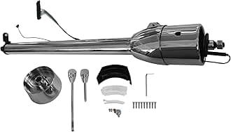 Chrome Stainless Steel Tilt Auto 32" Steering Column No Key & Shift Indicator W/Wheel Adapter