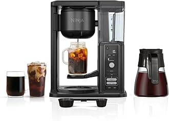 Ninja CM371 Hot & Iced XL Coffee Maker with Rapid Cold Brew, 4 Brew Styles, 8 Sizes Small Cup to Travel Mug, Single-Serve and 12-Cup Carafe, Permanent Filter, Removable Reservoir, Black (Renewed)