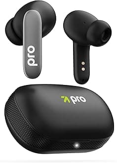 Audio Z20 Pro Truly Wireless Bluetooth Ear Buds with 60 Hours Playtime, 4 Mics Clear Calling, Made in India, 45ms Low Latency, Rich Bass Drivers, IPX5, TWS Earbuds Bluetooth Wireless (Black)
