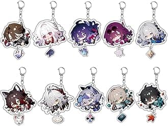 Honkai: Star Rail Keychain Set 10pcs Cute Acrylic Figure Keychain Accessories for Charms gift, Anime Merch for Game fans