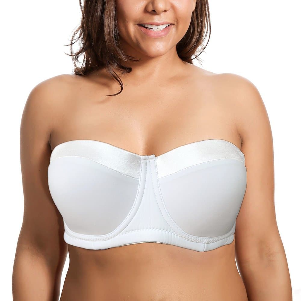 36D 38D 40D 42D 44D 46D Women Plus Size D Cup Bra Strapless Balconette Print Bra
