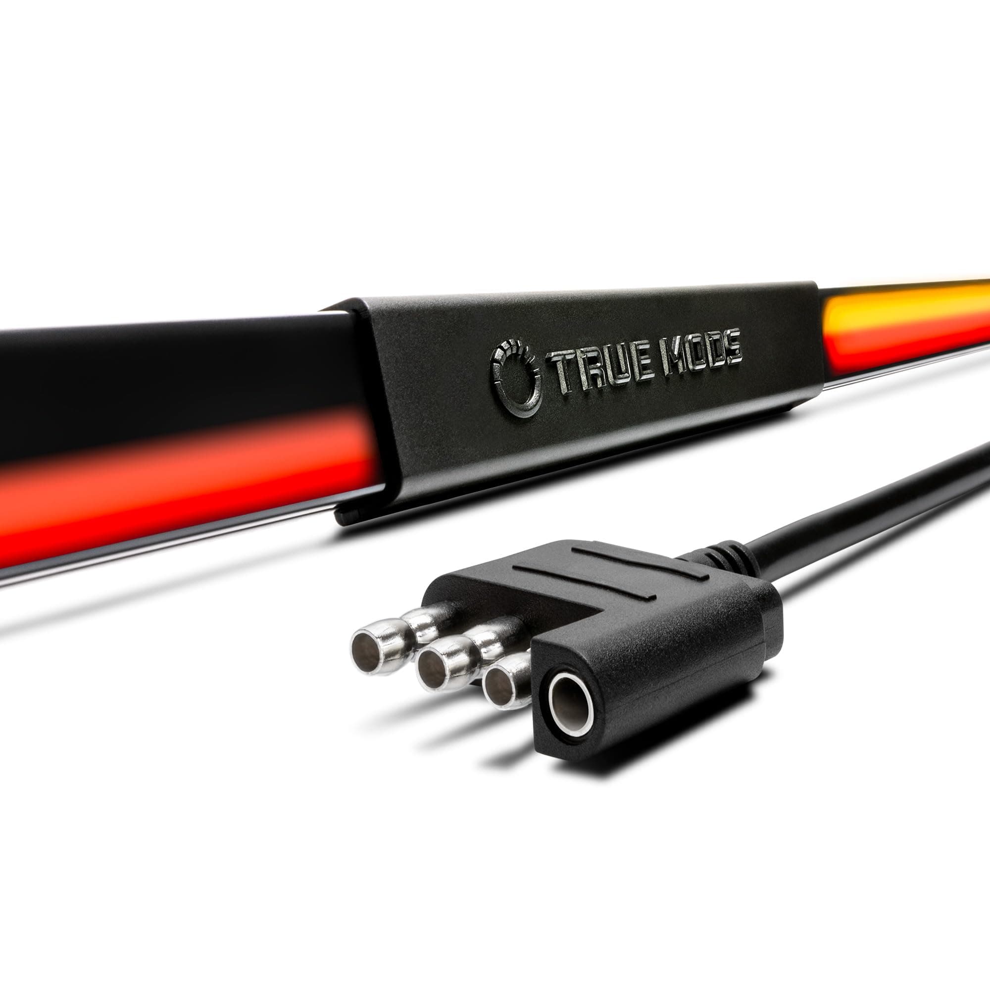 True Mods 49 Inch Dark Smoked 3 Row LED Tailgate Light Bar Strip for Pickup Truck Trailer Vehicle [Rigid Aluminum] [Ignition Start Sequence] [Amber Sequential Turn Signal] TBT Running Brake Reverse