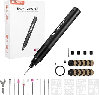 HARDELL Engraving Pen 6 Speed, USB-C Rechargeable Engraving Tool, Electric Engraving Pen Kit with 41 Accessories for Metal, Wood, Glass and Plastic, Cordless Engraving Pen Set for DIYer & Beginner