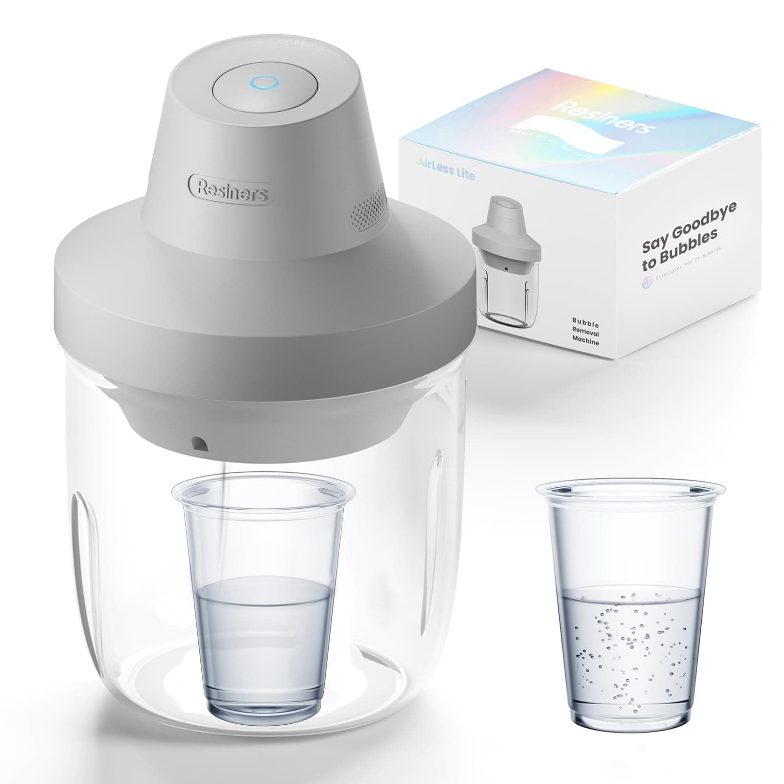 Resiners Resin Bubble Remover with UK Plug, 10 Minutes Remove 99% Bubbles, 95kPa Vacuum Degassing Chamber, Compact Airless Lite Machine for Epoxy Resin Molds Casting, Silicone, UV Resin (Patented)