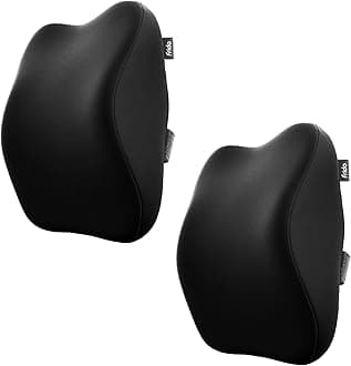 Frido Ultimate Car Neck Rest Pillow | Ultrasoft Pillow for Comfortable Car Rides | Superior Neck Support | Neck Pain Relief | Hi-Per Foam Head Rest Pillow with Washable Velvet Cover | Black | Set of 2