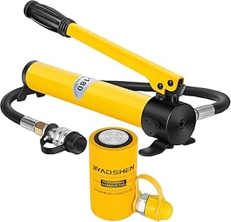 10 ton Hydraulic Cylinder Jack Sets Porta Power Ram Jack Kit with CP-180 Hydraulic Hand Pump, 2” Stroke Hydraulic Cylinder Jack Single Acting Lifting Cylinder Retract Automatically