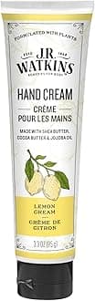 J.R. Watkins Natural Moisturizing Hand Cream, Hydrating Hand Moisturizer with Shea Butter, Cocoa Butter, and Avocado Oil, USA Made and Cruelty Free, 3.3oz, Lemon Cream, Single