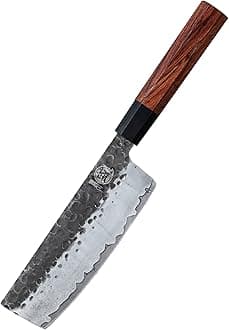 Professional Chef Knife, High Carbon Stainless Steel Kitchen Japanese Knife, 7 inch Hand Forged Kitchen Vegetable Knives (Rosewood Handle & Sandalwood Box)