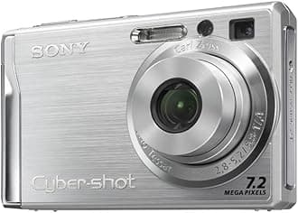 Sony Cybershot DSC-W80 Digital Camera 7.2 Megapixel with 3x Optical Zoom and 2.5-Inch Display Silver (Renewed)