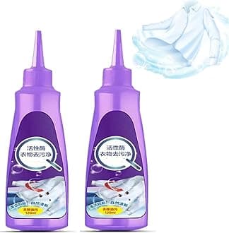 Active Enzyme Clothing Stain Remover - White Shirt Guardian, Active Enzymatic Laundry Cleaning, Stubborn Stains Cleaner, Clothes Oil Stain Remover, Clothing Quick Laundry Dry Cleaner (Purple - 2Pcs)