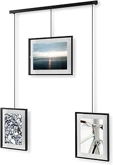 Umbra Exhibit Picture Frame Gallery Set Adjustable Collage Display for 5 Photos, Prints, Artwork & More (Holds Two 4 x 6 inch and Three 5 x 7 inch Images), Black
