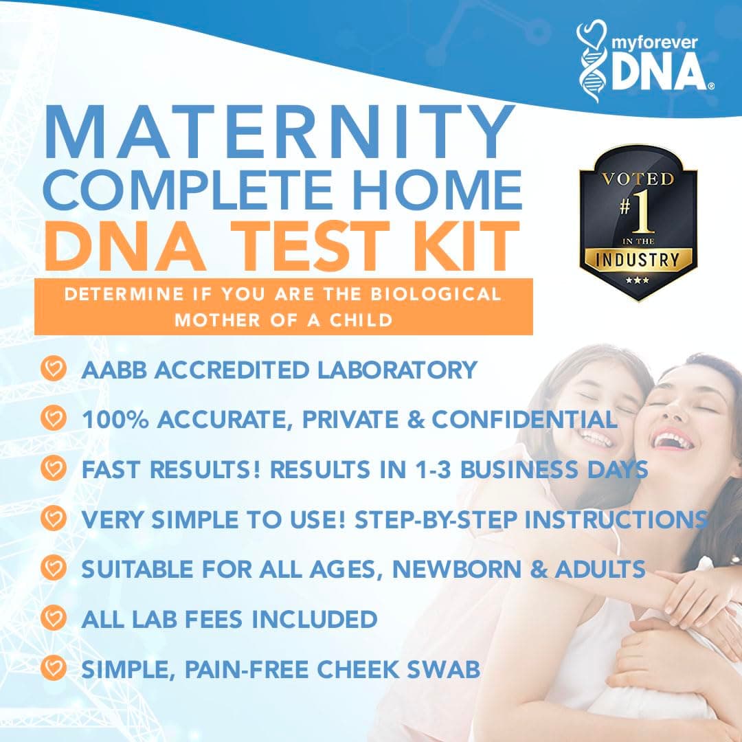 Home Maternity Test Kit | 24 (Genetic) Marker Test, Unmatched Accuracy | Fast & Confidential Results | Includes All Lab Fees & Shipping | Experience The Difference