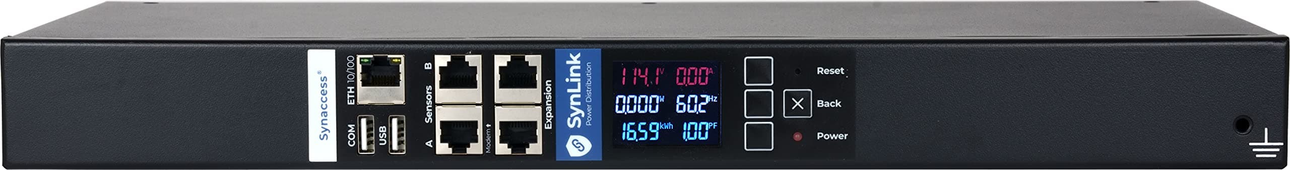 Synaccess SP-1001A SynLink Switched Pro+ 20A 1U PDU - 8X Switchable Outlets (C13) - Power Measurements for Each Outlet (VA, A) - 1% Energy Meter (KWH) - Control Via Web, SSH, Serial, HTTP(S) API