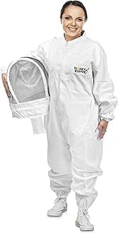 Honey KeeperHoney Keeper Professional Cotton Full Body Beekeeping Suit with Self Supporting Veil Hood - Large