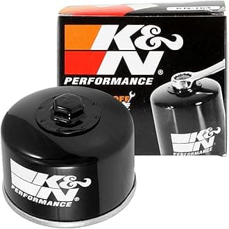 Motorcycle Oil Filter: High Performance, Premium, Designed to be used with Synthetic or Conventional Oils, Wrench Off Nut: Fits Select BMW Motorcycles, KN-164