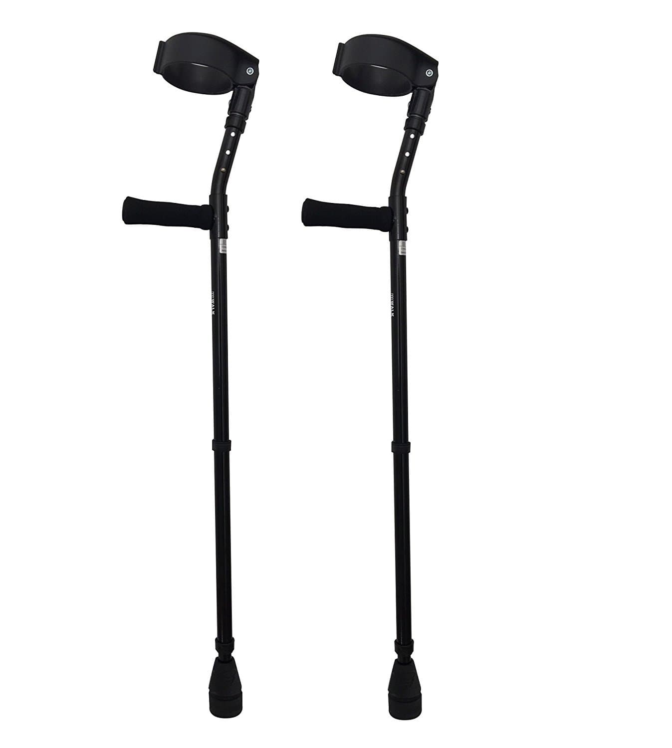 Thomas Fetterman Walk Easy 490 4" Cuff Adjustable Forearm Crutches (Pair) (Adjustable with Tornado Gel Tip) Color: Black