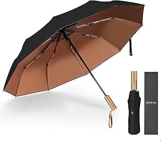 XGVO-IUUmbrella, Umbrellas for rain Travel umbrella compact portable umbrella, Wrindproof Quick-dry Strong automatic folding white umbrella