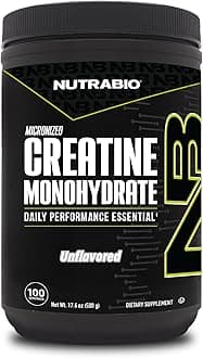 NutraBio Pure Micronized Creatine Monohydrate Powder Supplement, Unflavored, (500 g) - Supports Bulk Muscle Energy, Recovery, and Strength - HPLC Tested Creatine Powder Supplement for Men and Women