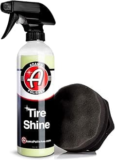 Adam's SiO2 Infused Tire Shine Plus Combo - Achieve a Lustrous, Dark, Long Lasting Shine - Non-Greasy and No Sling Formulation Infused With SiO2 For Increased a Longer, Durable Shine