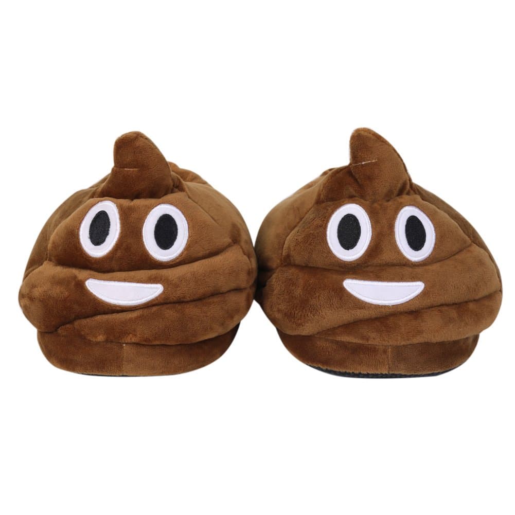 LYFF Stool Cartoon Plush Slippers，Cute and Creative Design，Warm Autumn and Winter, All Ages Brown