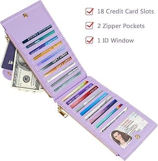 Womens RFID Blocking Large Capacity Wallet Multi Card Organizer Bifold Wallet for Women with Zipper Pocket, Gradient Marble