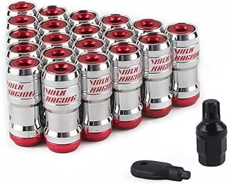 Wheel Lug Nut M12 X1.5 Or M12 X1.25 Authentic Acorn Racing Lug Wheel Nuts Screw 20PCS Car Replacement for Volk Wheel Nut Caps (Color : Red, Size : M12x1.25), AITEXI9314
